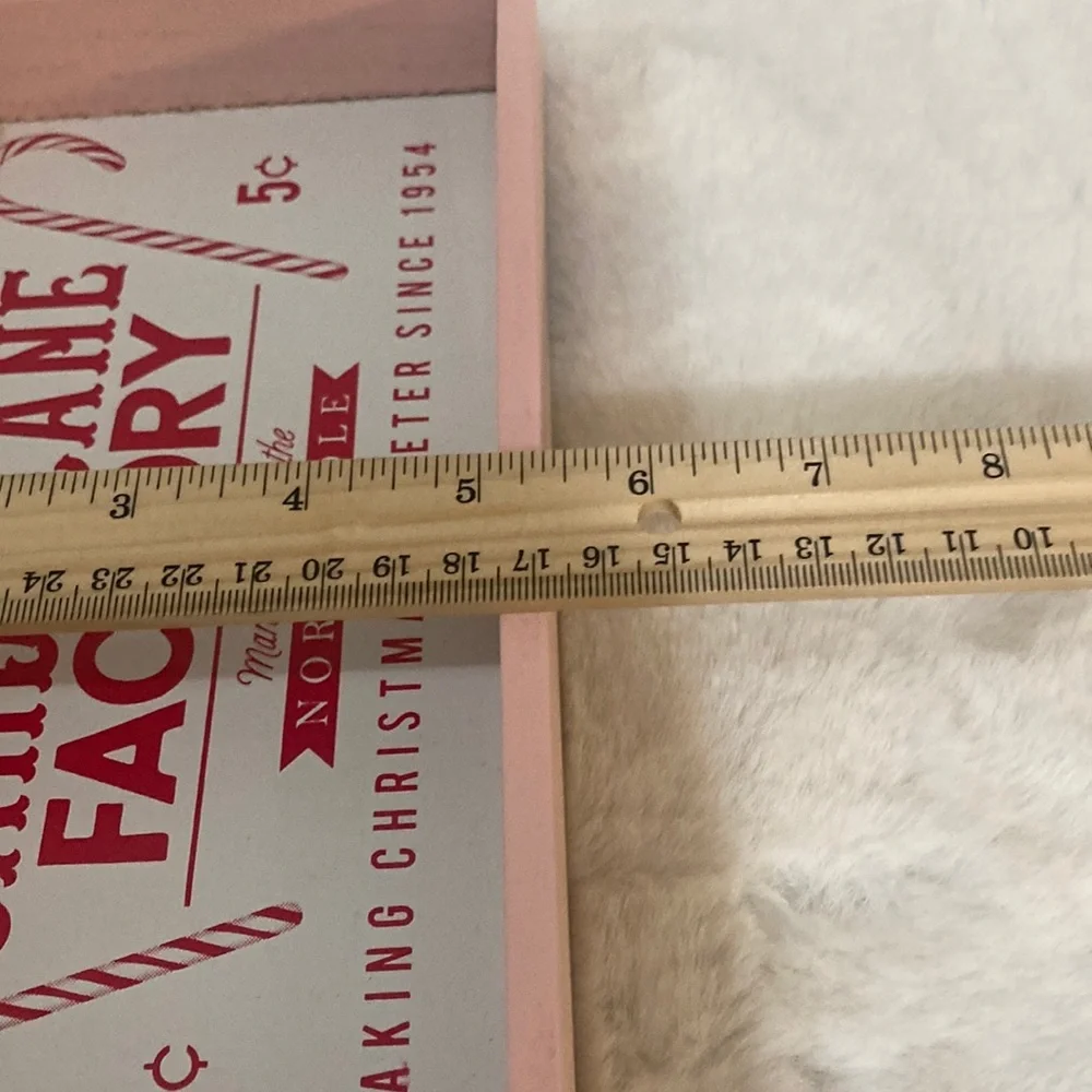Target BP 2019 Christmas Tabletop Candy Cane Factory Sign with Pink Frame